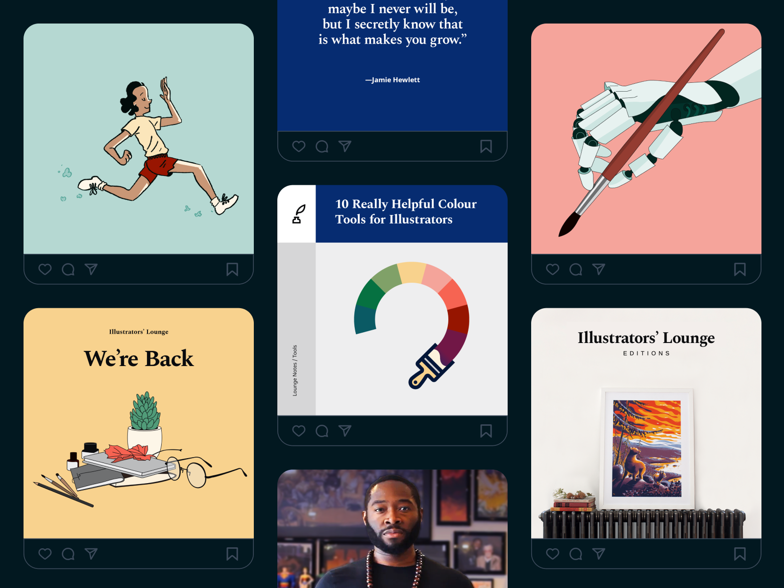 Illustrators' Lounge Social posts branding instagram social post