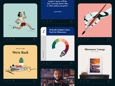 Illustrators' Lounge Social posts branding instagram social post