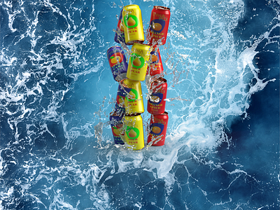3D representation of soda cans 3d graphic design