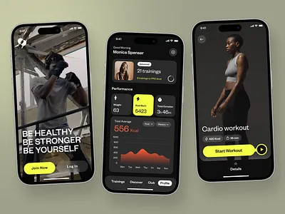 Fitness App Design Concept app app design application application ui design mobile mobile app design ui