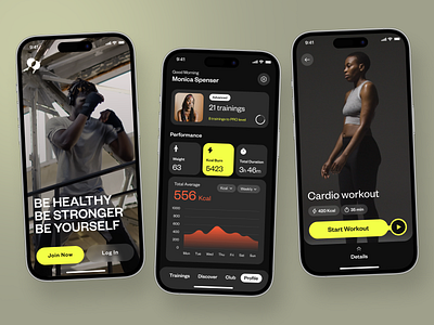 Fitness App Design Concept app app design application application ui design mobile mobile app design ui