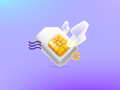 Mobile phone SIM card card chip delivery golden icon lightning logo mark mobile phone sim simcard