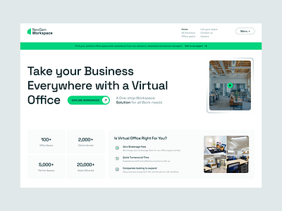 NexGen Workspace Landing Page branding clean ui landing page typography ui ui website workspace