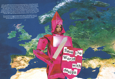 Save the world with design art collage design