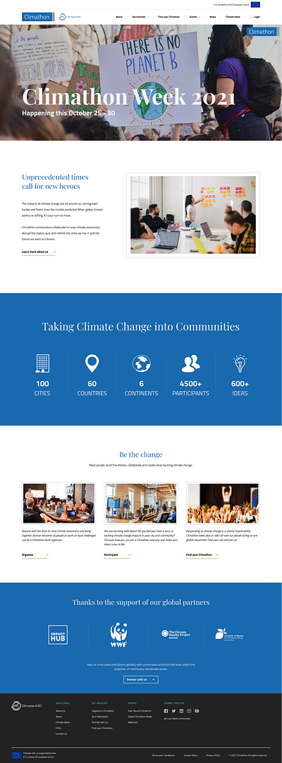 Climathon Website Revamp 2021 Project ui web design