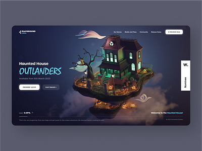 Outlanders - 3D Webdesign design homepage landing page marketing site minimalism ui ui design user interface ux uxui web design webflow website website design