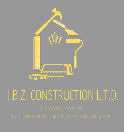 Logo I.B.Z. Construction L.T.D. construction graphic design logo
