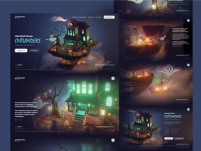 HauntedHouse - R3F 3D Website design homepage minimalism r3f react3fiber threejs ui user interface ux uxui web design webgl website website design