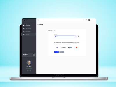 Deposit page - Online banking platform accepted cards account funding bankapp banking convenience card payments deposit deposit benefits deposit methods dipupaul. dipupaul0101 easy deposit funds transfer moneyapp online banking payment guidance payment input payment processing secure transactions transaction confirmation user interface