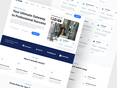 Golek: Your Gateway to Career Opportunities agency blue careeropportunities carees clean company design employment job job finder job search jobfinder jobsearch landing page professionalgrowth search web web design