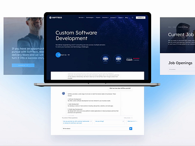 Corporate Website Homepage ai chat corporate website design homepage concept it outsourcing company smart chat ui