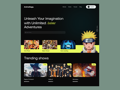 Video Streaming Website UI | Rish Designs anime website design best website ui cartoon streaming website daily ui dark mode dark theme website dark ui dark website figma modern website netflix redesign rish designs streaming website ui trending ui ui ui trends ux video streaming website trends 2024 website ui design