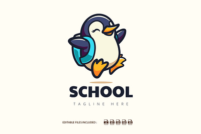 Penguin School animal back to school bag children education kids kindergarten penguin student