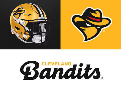 03/32 - Cleveland Bandits bandit branding cleveland design football illustration lettering logo ohio script sports sports branding typography