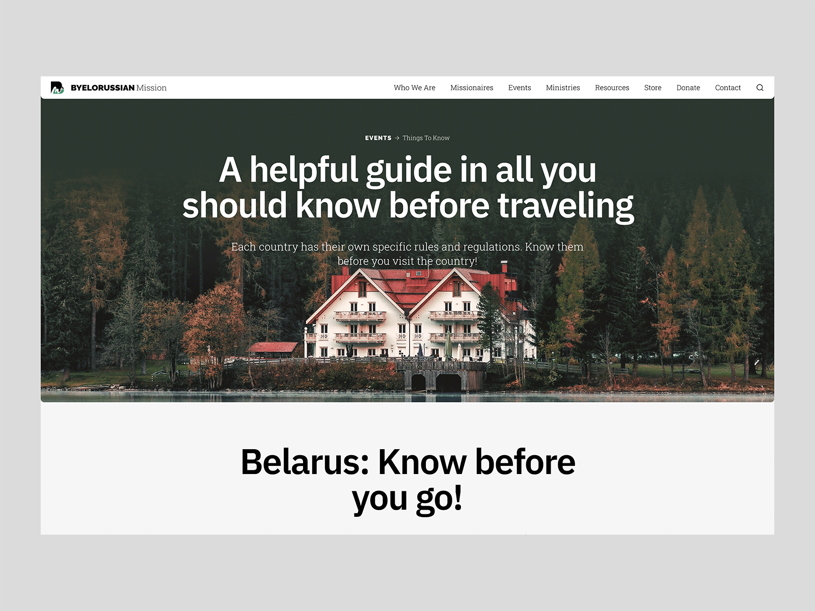 Missions Guide - FAQ Assistant about about page belarus details faq far page frequently asked questions guide help info minimal mission missionaries missions things to know travel ui web webpage website