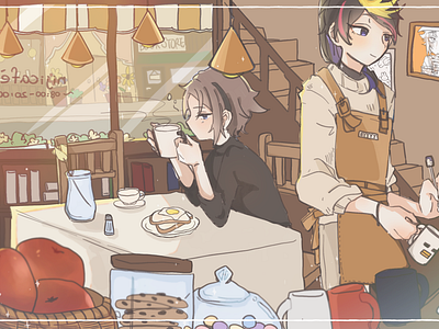 NIJI CAFE SHUSTA illustration