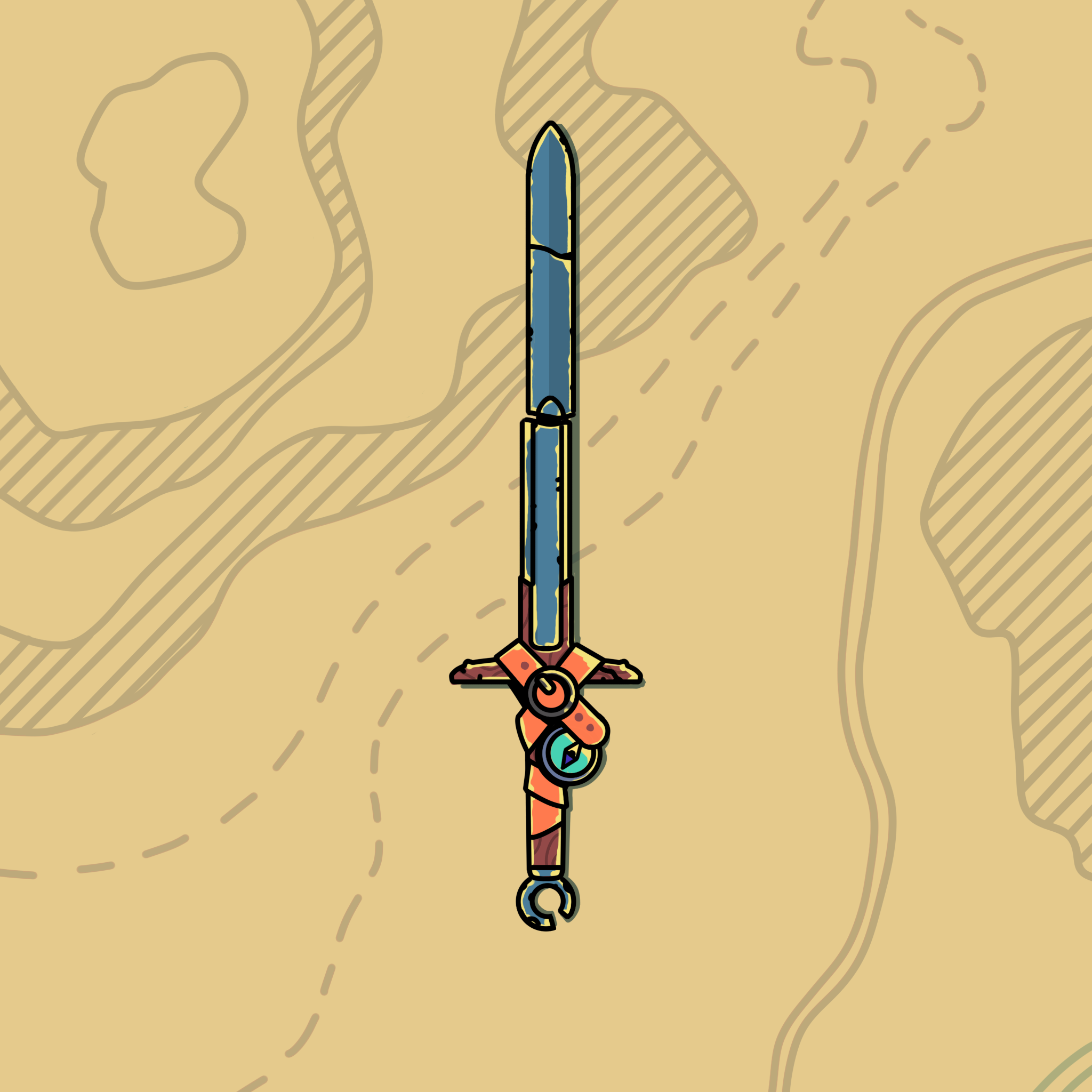 Swordtember - Errant branding challenge colors daily design flat flat illustration graphic design illustration procreate sword swordtember