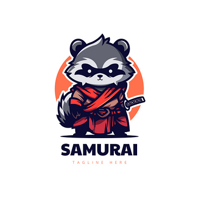 Samurai Raccoon animal logo raccoon samurai samurai animal