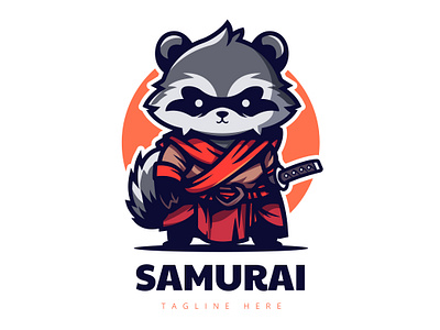 Samurai Raccoon animal logo raccoon samurai samurai animal