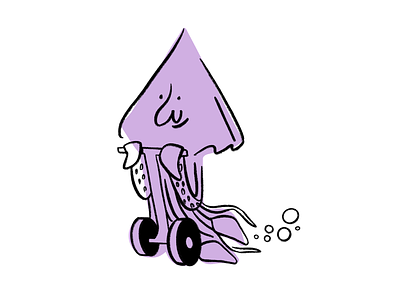 Eat my ink 🖋 design doodle funny illo illustration lol segway sketch squid