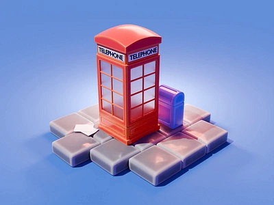 Phone Booth Tutorial 3d blender diorama illustration isometric london phone booth render tutorial