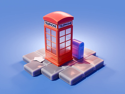 Phone Booth Tutorial 3d blender diorama illustration isometric london phone booth render tutorial