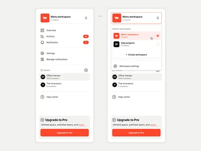 Switch Workspace 🔄 clean interface product design ui uidesign ux workspace