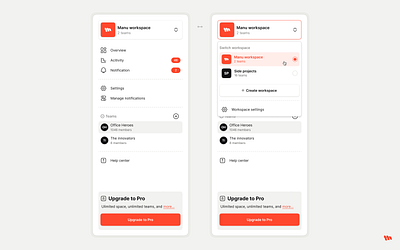 Switch Workspace 🔄 clean interface product design ui uidesign ux workspace