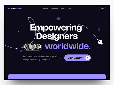 Pixelbuddies - Design Community Website branding community design graphic design landing page ui web design website