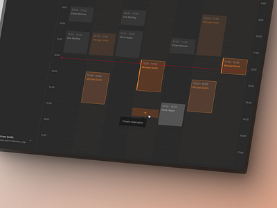 Dashboard: Scheduling lab instruments 3/3 calendar dark dashboard desktop figma mockup orange