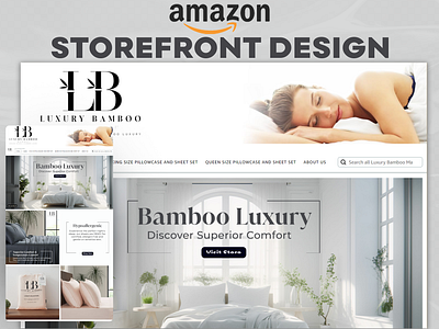 Amazon Storefront Design - Bamboo Bedsheet Luxury Set amazon amazonstorefront amazonstorefrontdesign branding graphic design graphicdesign listingimages photoshop