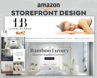 Amazon Storefront Design - Bamboo Bedsheet Luxury Set amazon amazonstorefront amazonstorefrontdesign branding graphic design graphicdesign listingimages photoshop