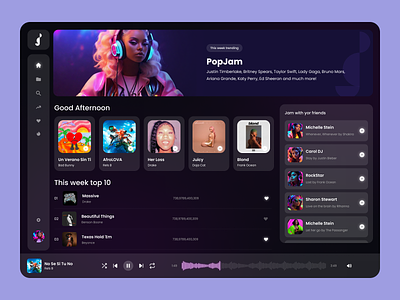 JamBox Music Player app branding graphic design logo music ui webapp