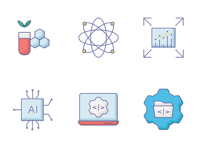 ICON STYLES/ SCIENCE ICONS animation breakthroughs icon design icons logo