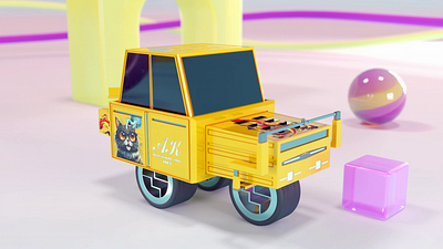 3D CGI Mini Super Car With Modification ! 3d 3d art animation art artist car colorful colors concept creative cute design digital art minimal product product design render video visual design yellow