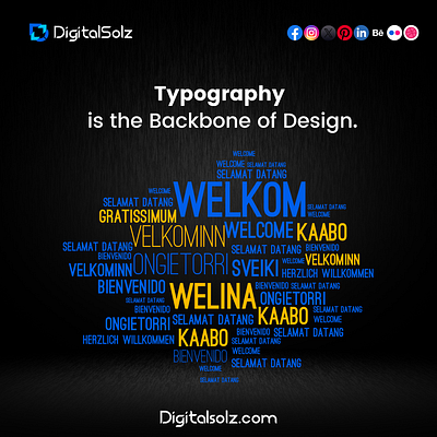 Typography is the backbone of design branding business business growth design digital marketing digital solz illustration marketing social media marketing ui