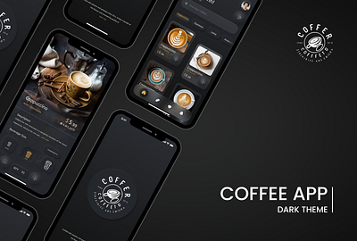 Online Coffee Shop | Mobile Application | Dark Theme UI/UX coffee coffee app coffee app ui easthetic mobile app online coffee app online coffee app ui ui uiux