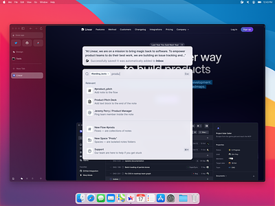 Remake of Hints Shortcuts Command Panel add note app command panel desktop macos note editor quick save shortcuts ui widget
