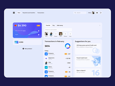 Online banking 2 branding card online banking pay product design suggestions transactions transfer ui ux web design
