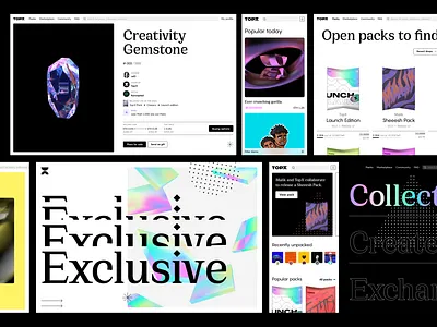 TopX: NFT marketplace UI design blockchain branding collect collectible collectibles creator crystal design digital asset graphic design landing page logo marketplace motion graphic nft non fungible tokens tokens ui web3