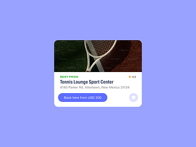 Card. UI Component app blue booking card card club component concept fav mobile sports ui ui card ui component user experiences ux