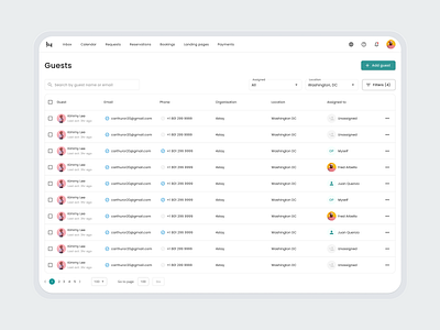 Guest management table UI component design materialui modal mui table ui ux