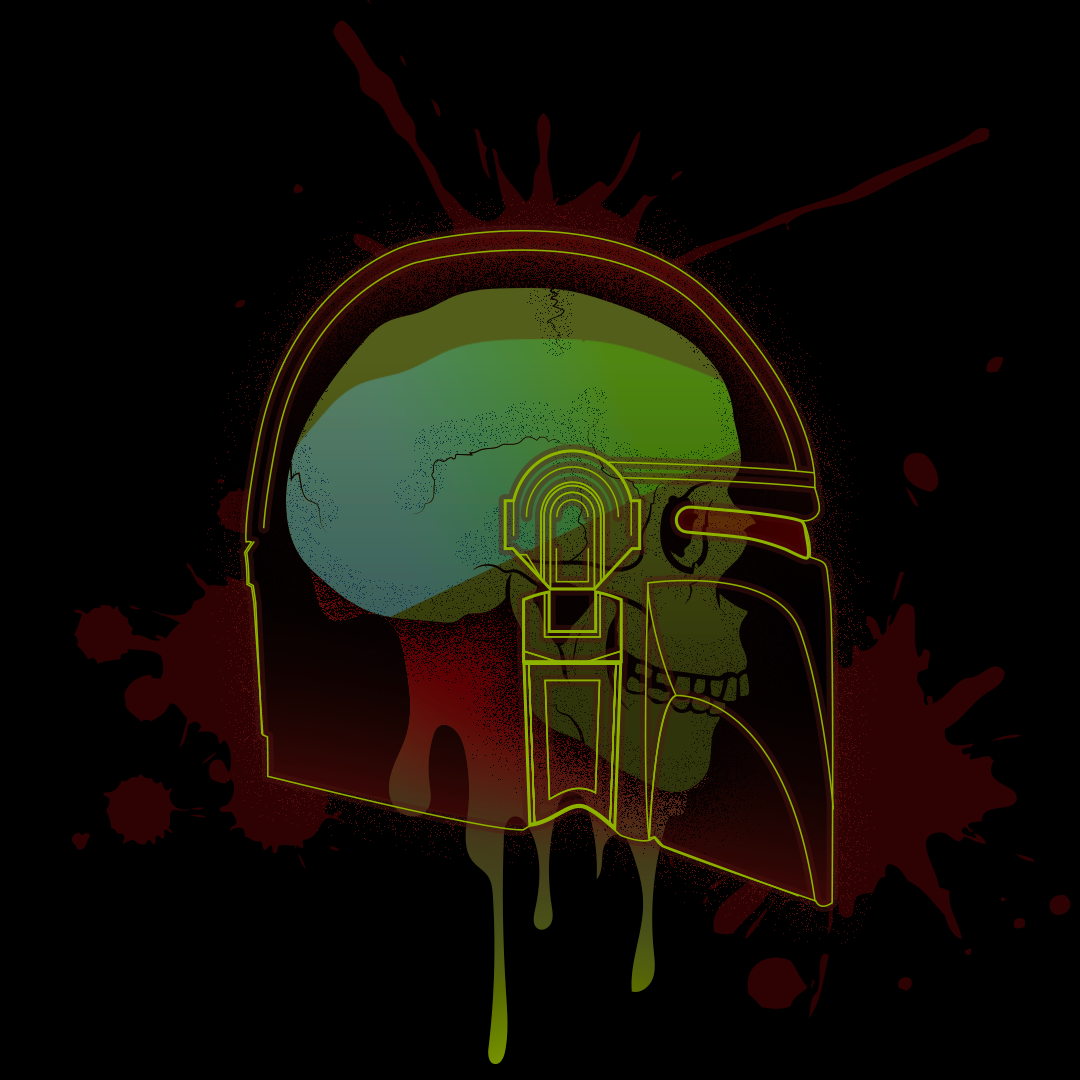 A funky Mandolorian… illustration mandolorian skull star wars vector