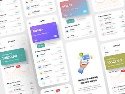 Fintech Wallet App Design app branding crypto dashboard design fintech app graphic design landing page logo mobile app design payment ui uiux wallet wallet app website