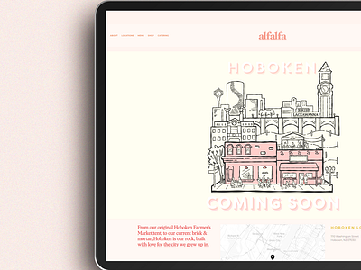 Alfalfa - Timeline Posters and Website Illustrations aesthetic cityscape decoration digital digital illustration graphic design illustration monochrome one color poster restaurant retro simple stories website