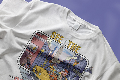 See The Real Thing - NYC cartoon cityscape colorful digital illustration graphic design illustration merch new york new york city nyc poster retro shirt shirt design t shirt design tourism