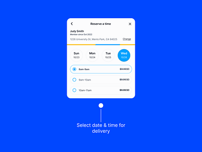 UI Card for Delivery Date and Time app design delivery ecom ecommerce ecommerce website figma food delivery mobile mobile app ui uikit uiux ux