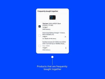 UI card for Products Frequently Bought Together app design blue ecommerce ecommerce app ecommerce website figma mobile mobile app products ui uikit uiux ux web design