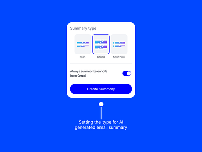 UI Card for AI Generated Email Summary Type ai app design figma gen ai generative generative ai generative art mobile mobile app ui uikit uiux ux