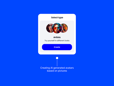 UI Card for Creating AI Generated Avatars ai avatars figma genearative ai generative art mobile mobile app photos ui ui design uikit uiux ux ux design web design